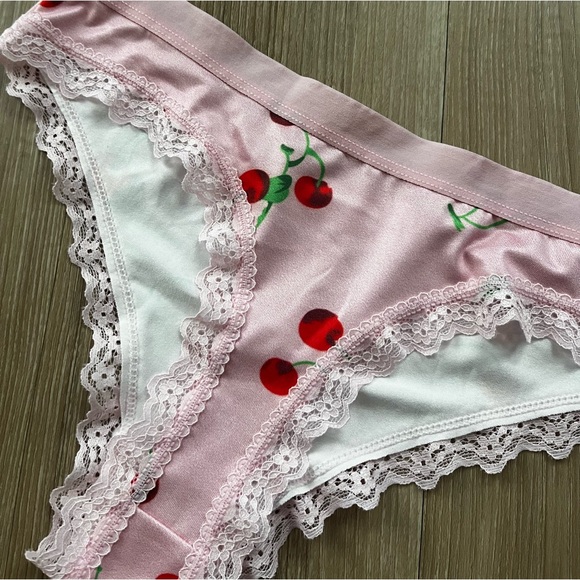 Cherry Thong Lace Silk Panty - Picture 3 of 4